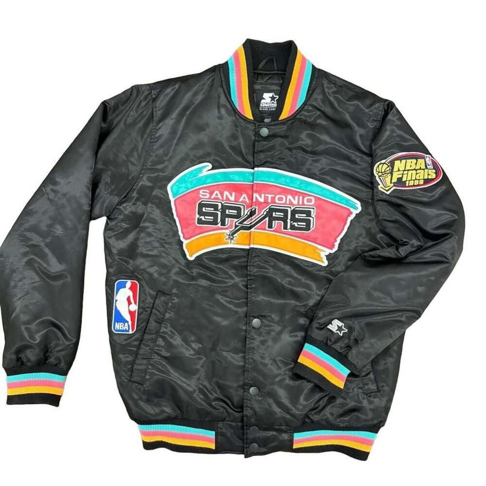 Starter Black Label Spurs 1999 NBA Finals Jacket Quilter Bomber Jacket Size L